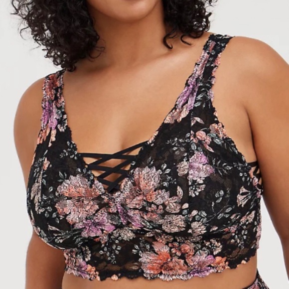 torrid Other - 🆕 Floral Lace V-neck Bralette 2 2X 18 20 NWT Torrid New!